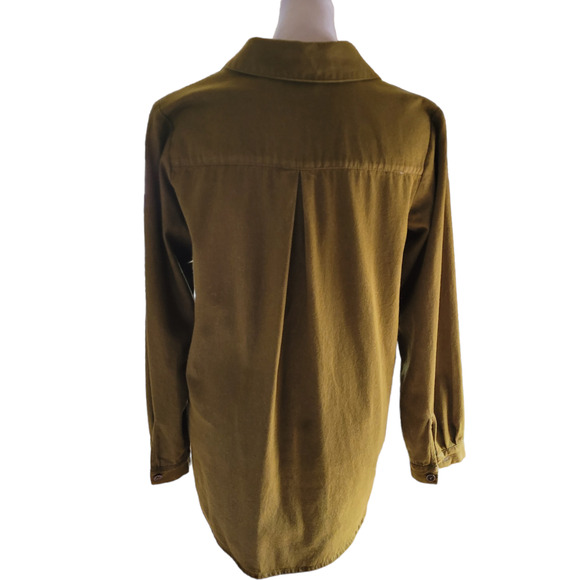 Joan Rivers Shimmer Cotton Button Blouse Quiet Luxury Oversized XXS Elevated - Picture 3 of 7